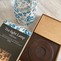 Tea Light Lamp with Base - Blue Chintz