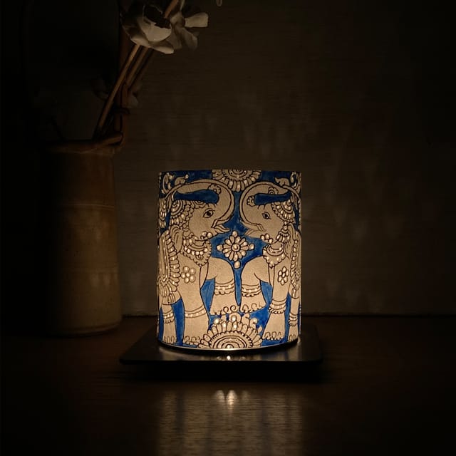 Tea Light Lamp with Base - Gajendra Moksham