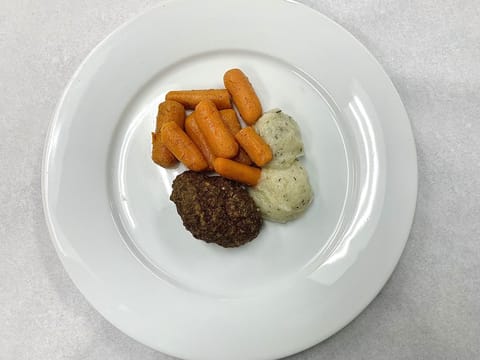 Mini Meatloaf with Mashed Cauliflower and Sweet Glazed Carrots
