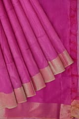 Pure Bapta Tussar Saree Rani pink and gold