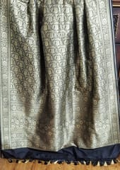 Banarsi Black Brocade Silk with all over beautiful soft zari work