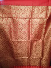 Beautiful Royal Blue Bangalore Silk Gadwal Saree with contrast Red Aanchal, heavy antique Zari Work