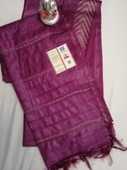 Onion Pink Pure Silk  Saree with Smart Weaved Border(with Silk Mark)