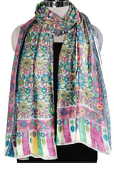 Pure Pashmina stole in Kani Work with beautiful pastel shades