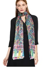 Pure Pashmina stole in Kani Work with beautiful pastel shades