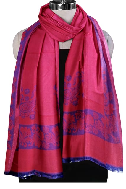 Micro Modal Silk Reversible Super Soft Stole - Mauve and Rust