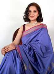 Bomkai Silk Saree in Orchid colour with Cherry Red aanchal