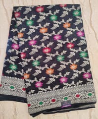 Beautiful Banarsi Silk Saree in Black and Gold with all over Heavy Zari and Resham Jaal work