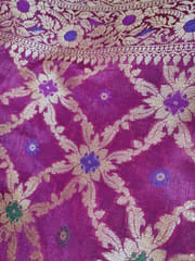 Beautiful Banarsi Dupion Silk Saree in Violet colour in Gharchola Design