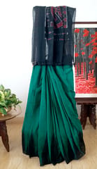 Traditional Sambalpuri Pure Cotton Saree in Jade Green Colour with Ikkat Border & Chakra Design Anchal