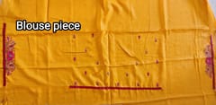 Canary Yellow Pure Tussar Silk Saree with Beautiful Embroidery