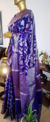 Banarasi Georgette  Silk Saree in Mythical Purple with Zari Jaal work all Over