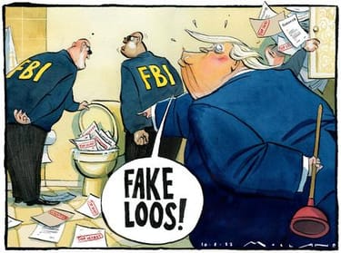 Fake Loos. Donald Trump. ten Morland cartoon The Times