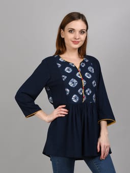 A-line Printed Tunic Closer Two