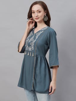 Rayon Embroidery Tunic Side Two