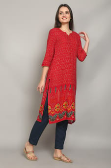 Round Neck Kurta With Trouser Closer Two