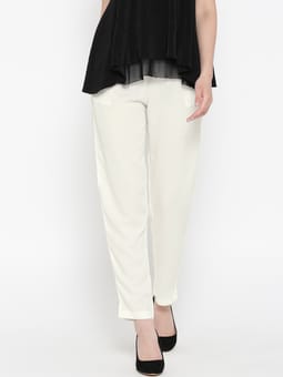 Liva Rayon Solid Trouser Front