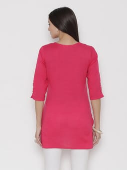 Round Neck Solid Tunic Back