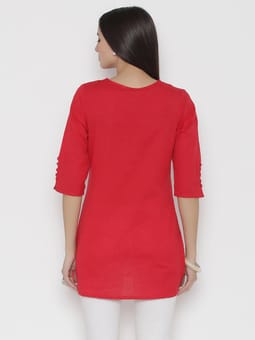 Round Neck Solid Tunic Back
