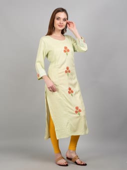 Straight Embroidered Kurta Closer Two