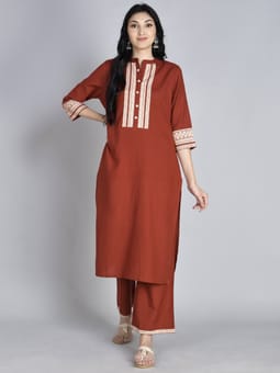Solid Kurta With Comfort Pant Front