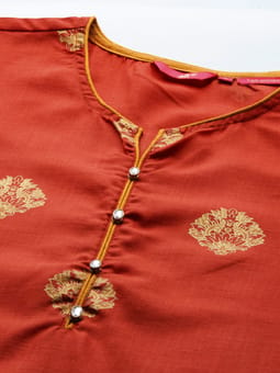 Polyester Ornamental Kurta With Trouser Two