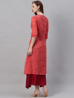 A-line Abstract Dress With Cape Back
