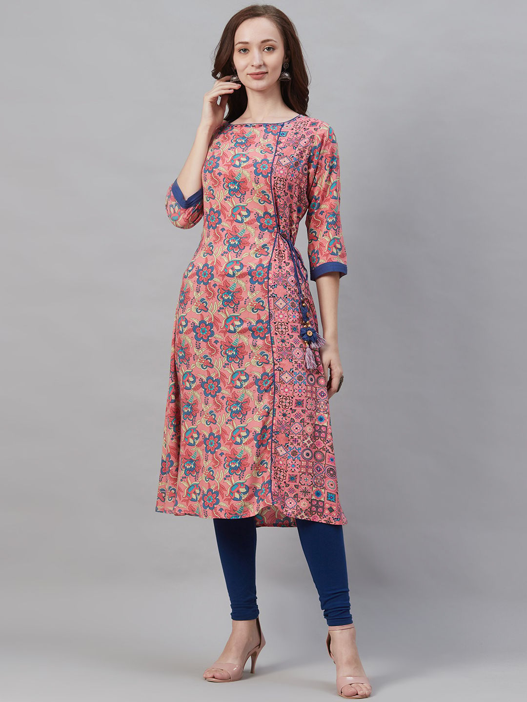 Floral And Geometric Kurta Front