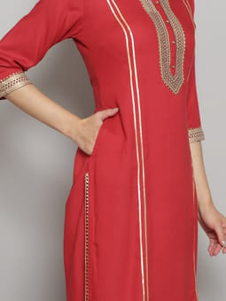 Solid Kurta With Pant Four