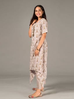 Printed Kurta With Cigarette Pant Two