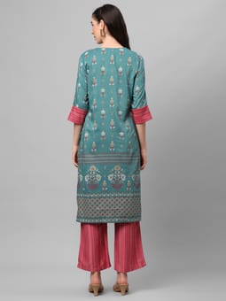 Ornamental Printed Kurta With Comfort Pant Back
