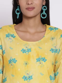 Floral Printed Kurta Closer