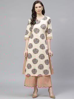 Floral Kurta With Palazzo Front