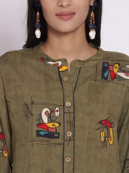 Straight Printed Kurta Closer