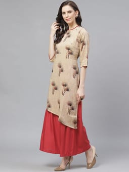 Cotton Floral Kurta With Palazzo One