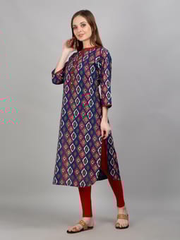 Mandarin Collar Printed Kurta Closer One