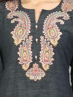Round Neck Kurta Pant Dupatta Closer Five