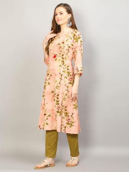 Floral Print Kurta Trouser Closer One