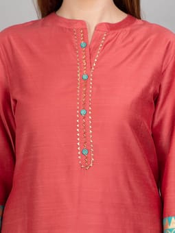 Solid Kurta Trouser Dupatta Closer Five