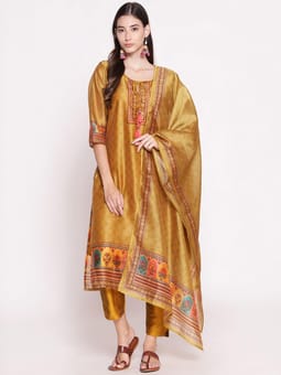 Ornamental Printed Kurta Pant Dupatta Front