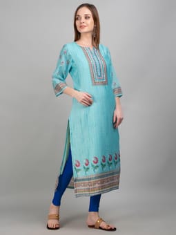 Floral Print Kurta Closer Two