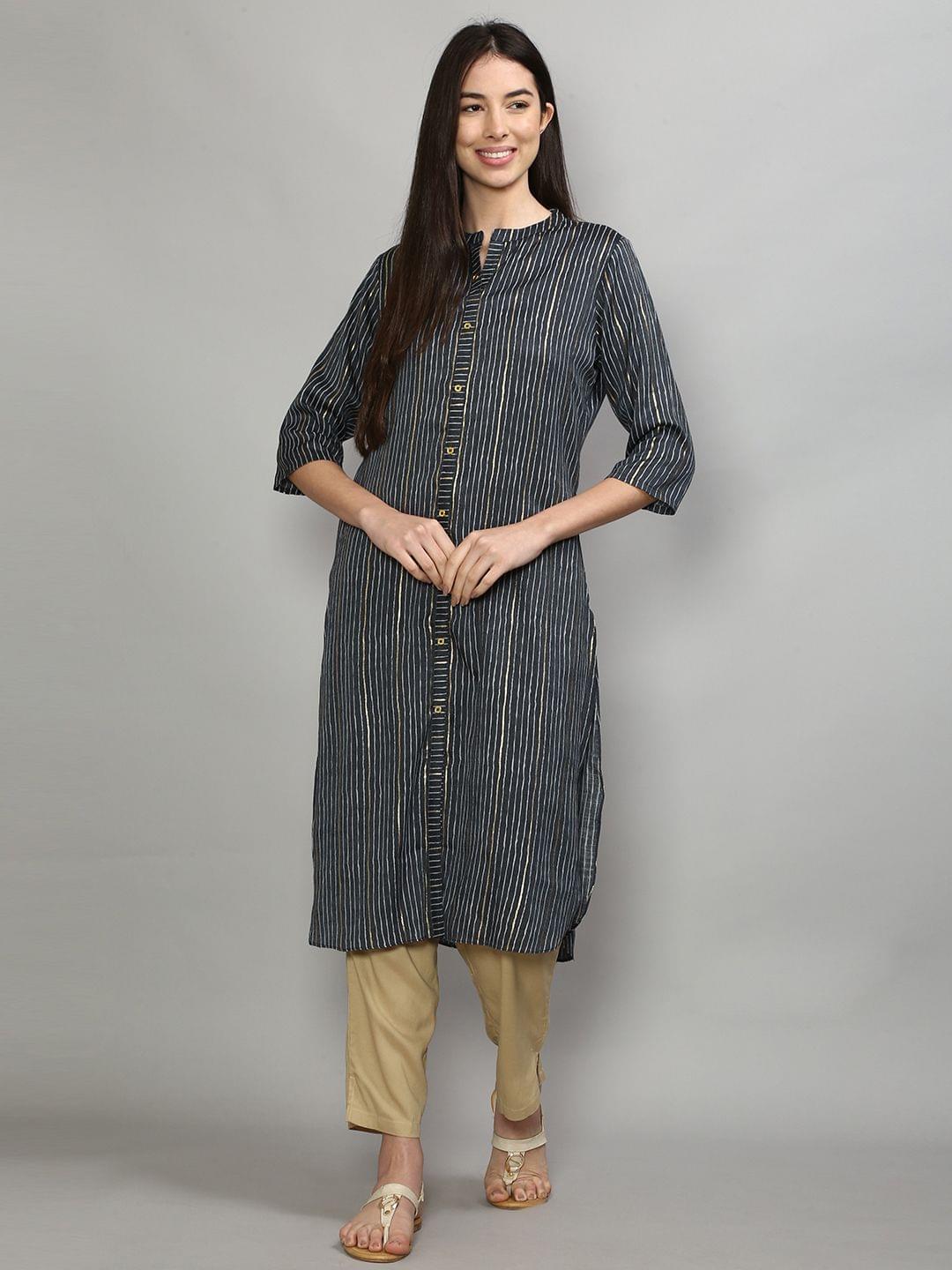 Stripe Printed Kurta Front