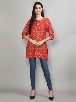 Floral Printed Tunic Front