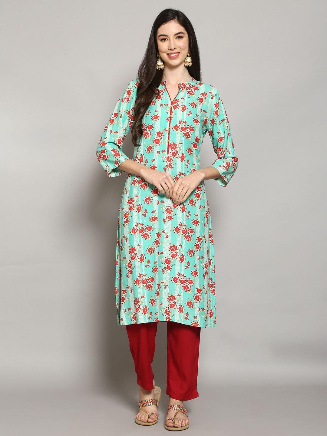 Floral Print Kurta Front