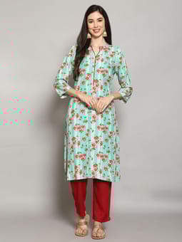 Floral Print Kurta Front
