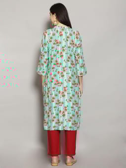 Floral Print Kurta Back