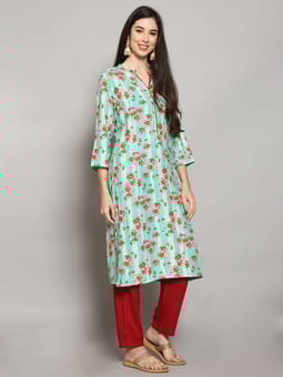 Floral Print Kurta Closer One