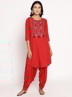 Embroidered Kurta With Salwar Front
