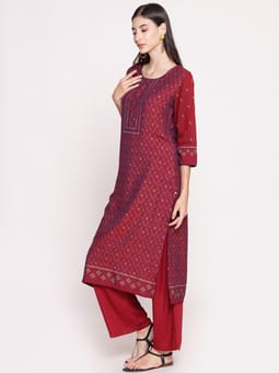 Geometrical Printed Kurta Pant Dupatta Closer One