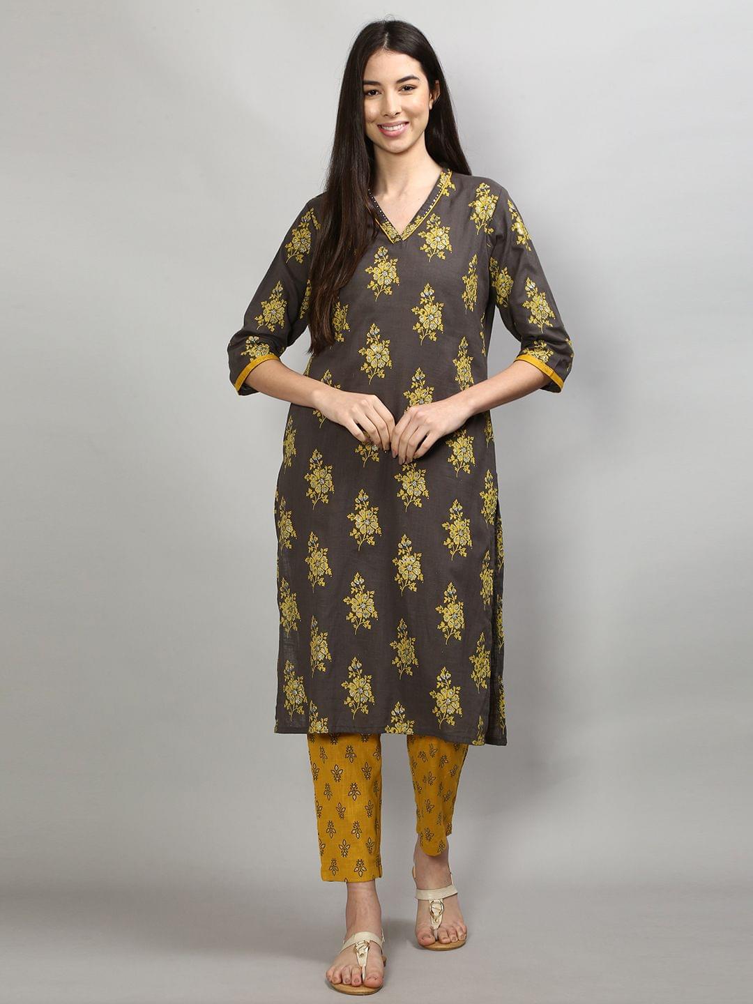 Straight Kurta With Trouser Front